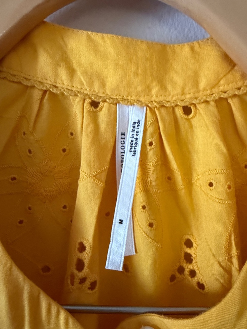 Anthropology Tallilah Eyelet Mini Dress in Mango Size M - Picture 5 of 8